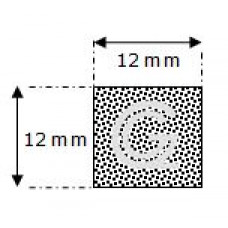 Rechthoekig mosrubber snoer | 12 x 12 mm | rol 50 meter